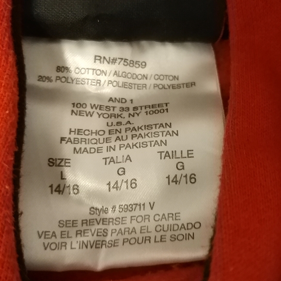 AND1 Hoodie (Size L, 14/16) - Picture 3 of 3